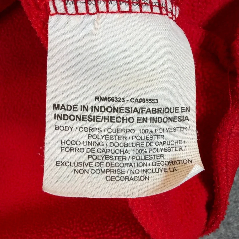 Nike Kids Red Therma-FIT Pullover Hoodie Swoosh Graphic Sweatshirt S #3271